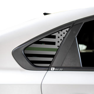 Buy thin-green-line Quarter Window American Flag Vinyl Decal Stickers Fits Kia Forte 2019-2023