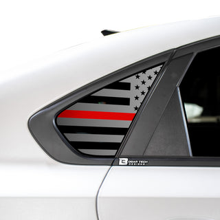 Buy thin-red-line Quarter Window American Flag Vinyl Decal Stickers Fits Kia Forte 2019-2023