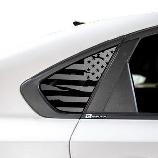 Buy distressed-black Quarter Window American Flag Vinyl Decal Stickers Fits Kia Forte 2019-2023