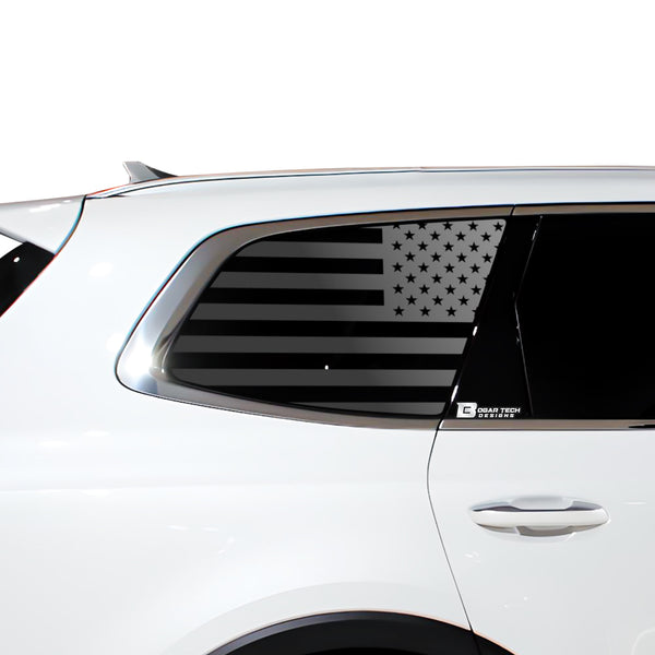 American Flag Window Decal for KIA Telluride 2020-2025 – Precut Matte Black Vinyl
