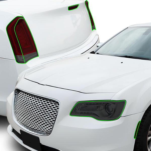 Chrysler 300 C 2015–2023 Dark Smoke Headlight & Taillight Tint Kit – Precut Vinyl Lens Overlays