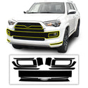 Vinyl Chrome Delete Wheel Sides Front Rear Bumper Trim Blackout Decal Stickers Overlay Film Fits Toyota 4Runner 2014-2024