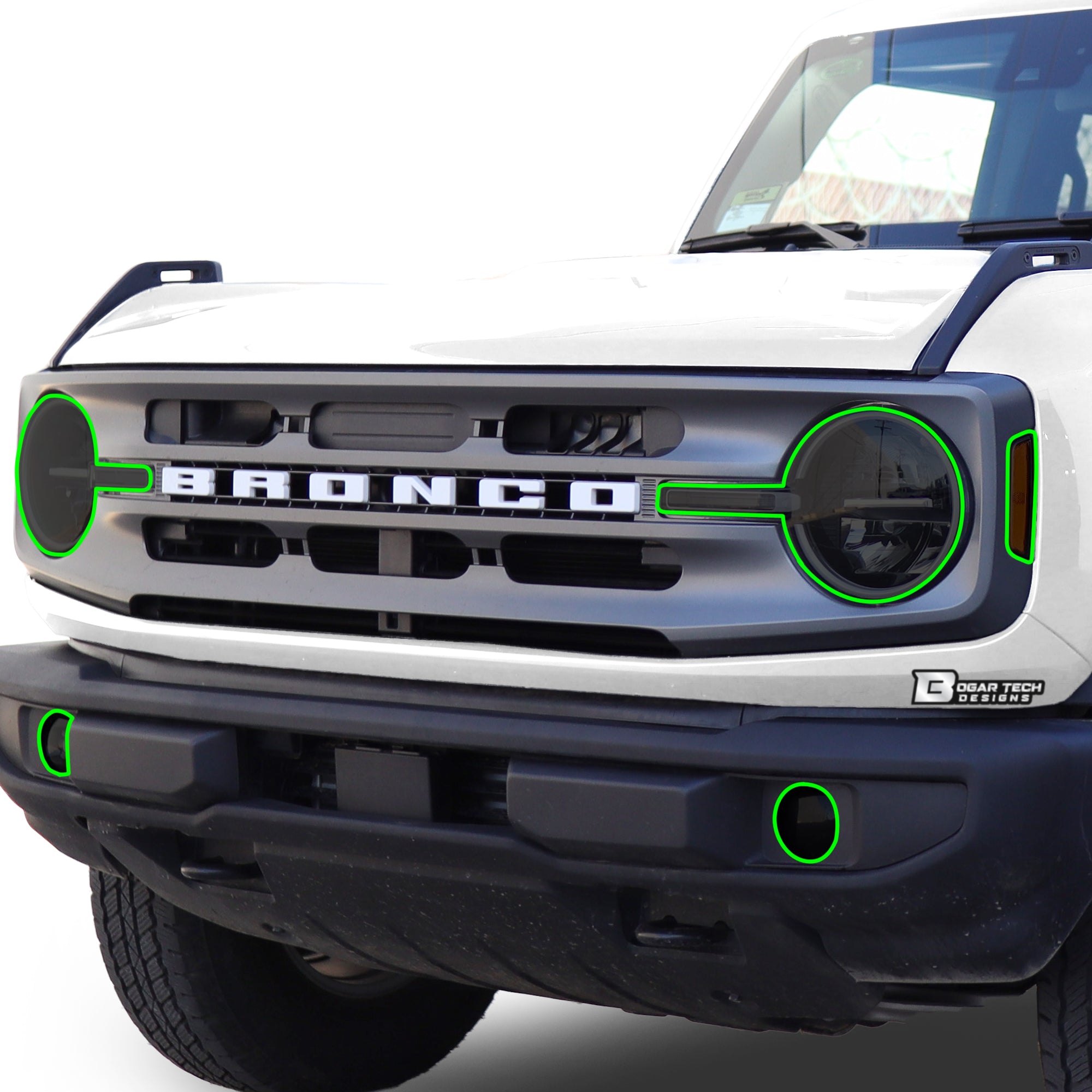 Headlight Reverse Light Precut Tint Overlay Fits Ford Bronco 2021 - 2025 - Bogar Tech Designs