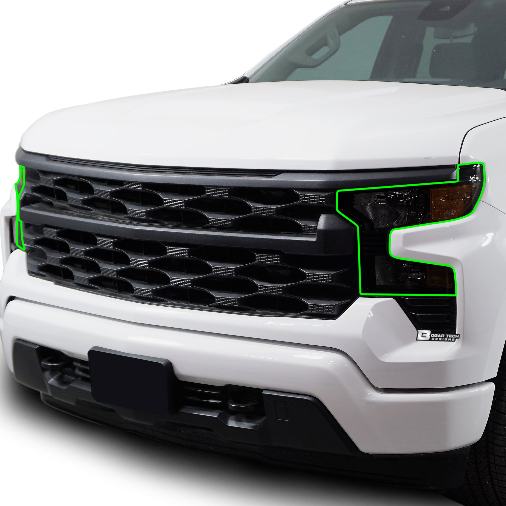 Full Headlight Taillight Precut Smoked PPF Tint Kit Film Overlay Fits Chevy Silverado 2019 - 2025 - Bogar Tech Designs