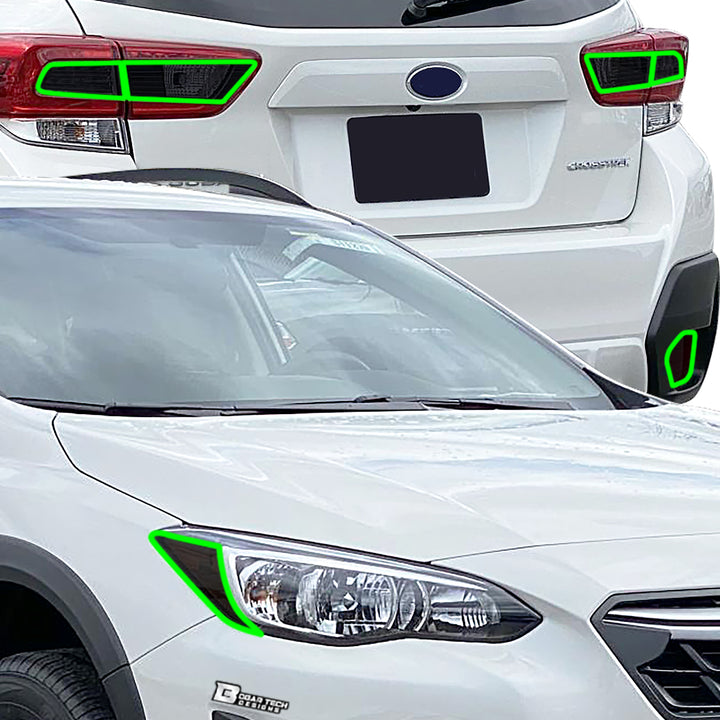 Headlight Taillight Precut Smoked PPF Tint Kit Film Fits Subaru Crosstrek 2018 - 2023 - Bogar Tech Designs