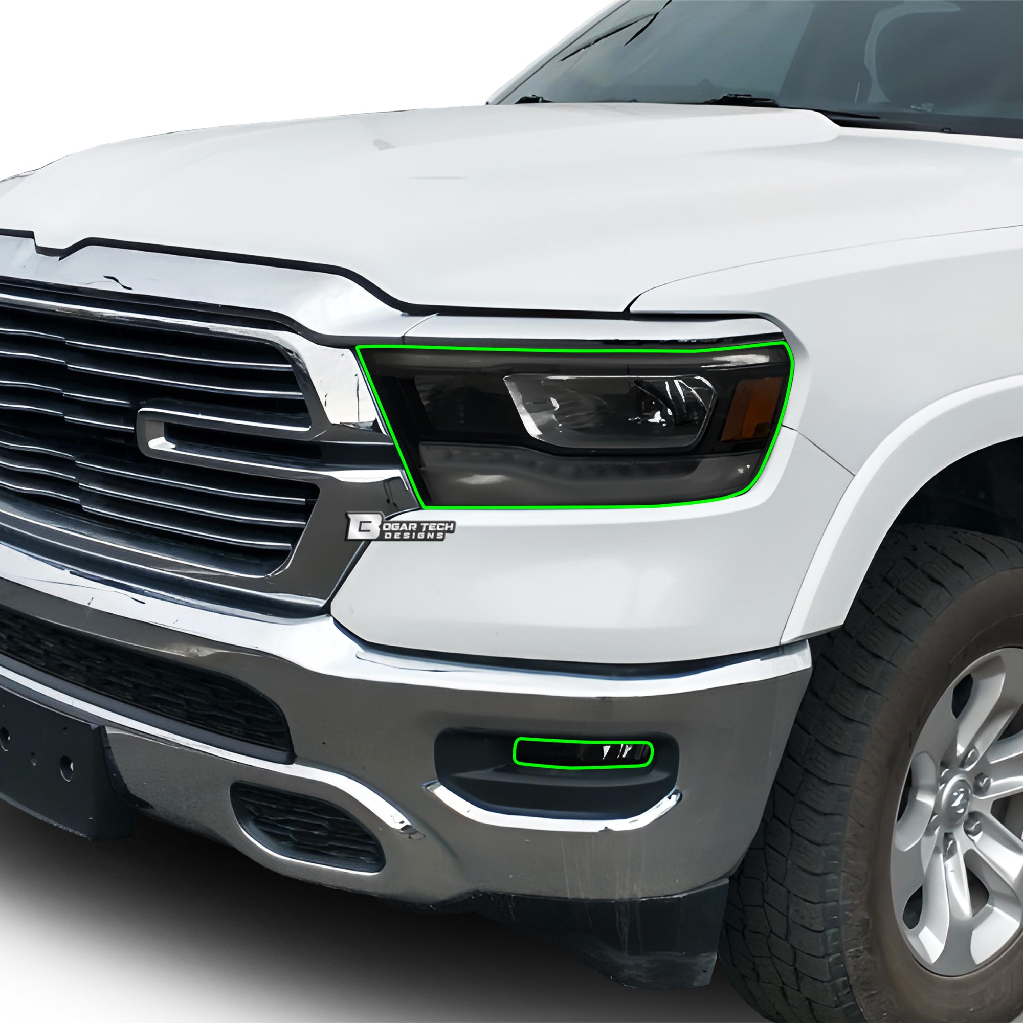 Full Headlight Taillight Precut Smoked PPF Tint Kit Film Overlay Fits Dodge Ram 2019 - 2022 - Bogar Tech Designs