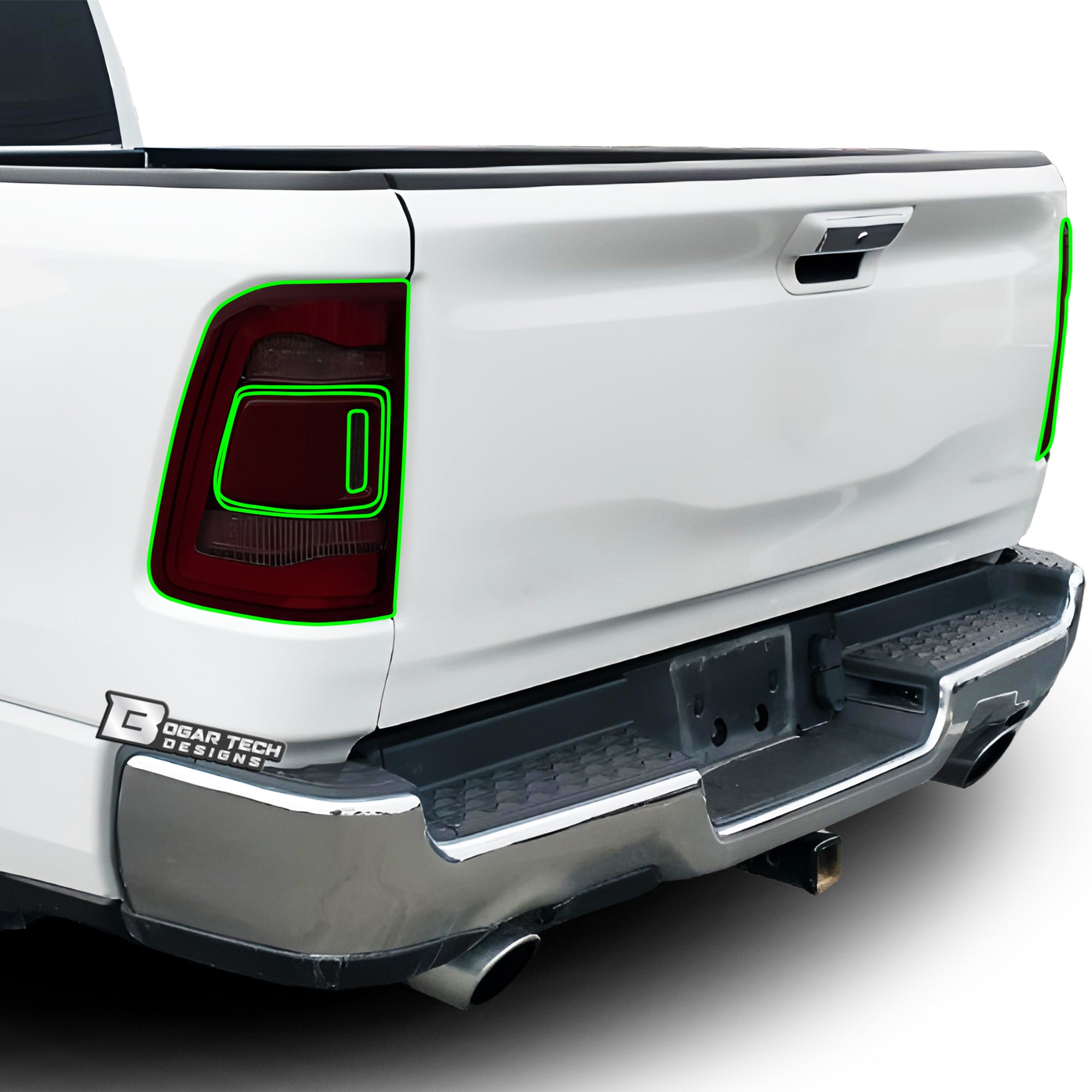 Full Headlight Taillight Precut Smoked PPF Tint Kit Film Overlay Fits Dodge Ram 2019 - 2022 - Bogar Tech Designs