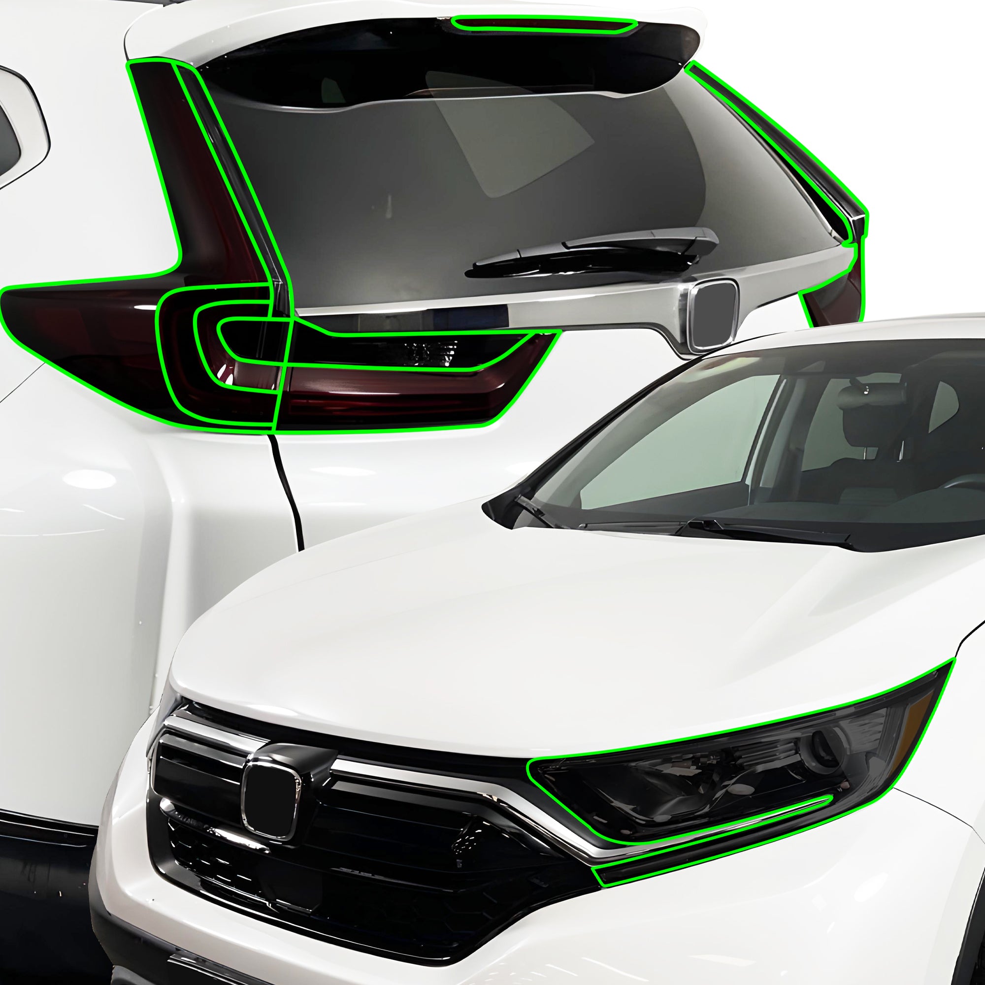 Full Headlight Taillight Precut Smoked PPF Tint Kit Film Overlay Fits Honda CR - V 2020 - 2022 - Bogar Tech Designs