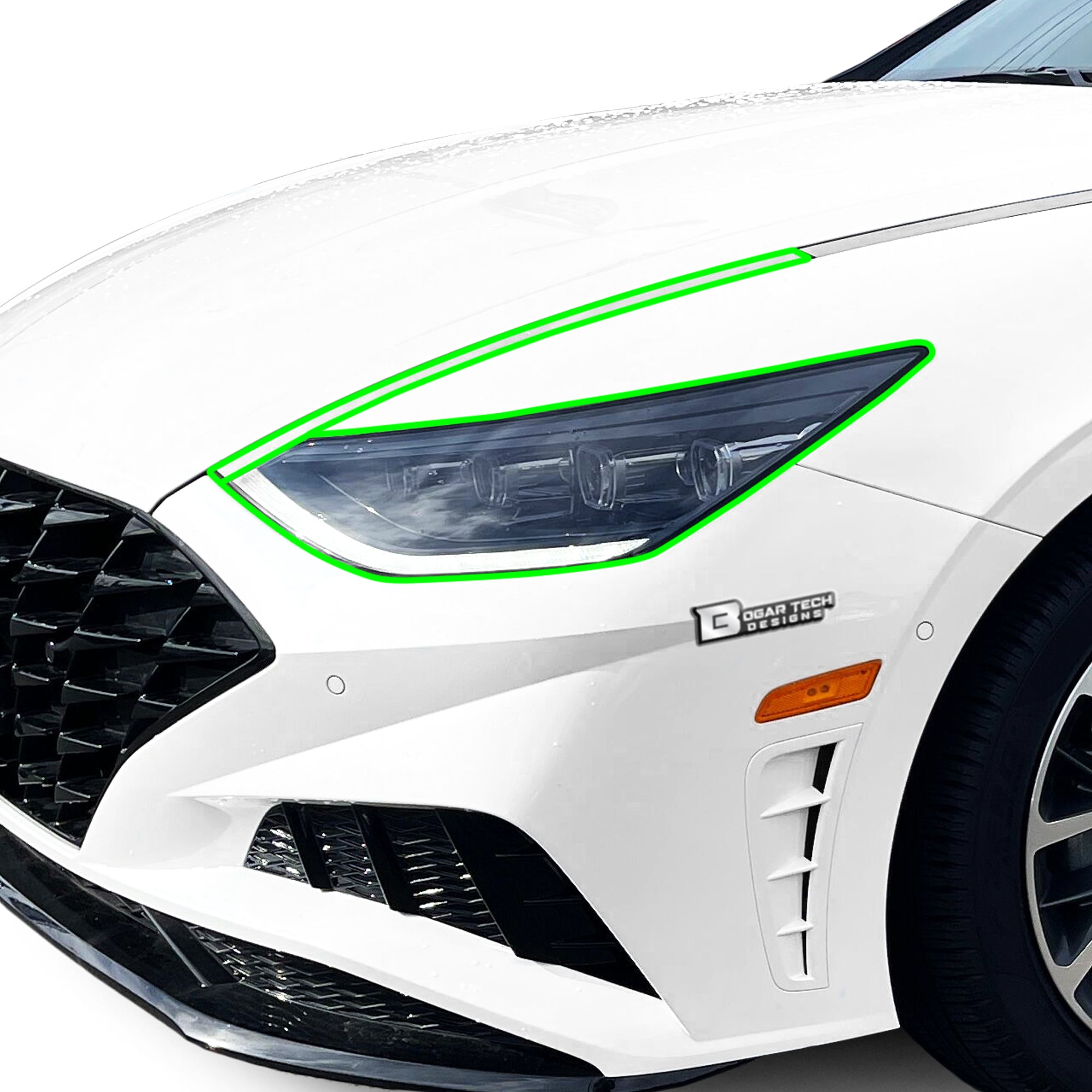 Full Headlight Taillight Precut Smoked PPF Tint Kit Film Overlay Fits Hyundai Sonata 2020 - 2023 - Bogar Tech Designs
