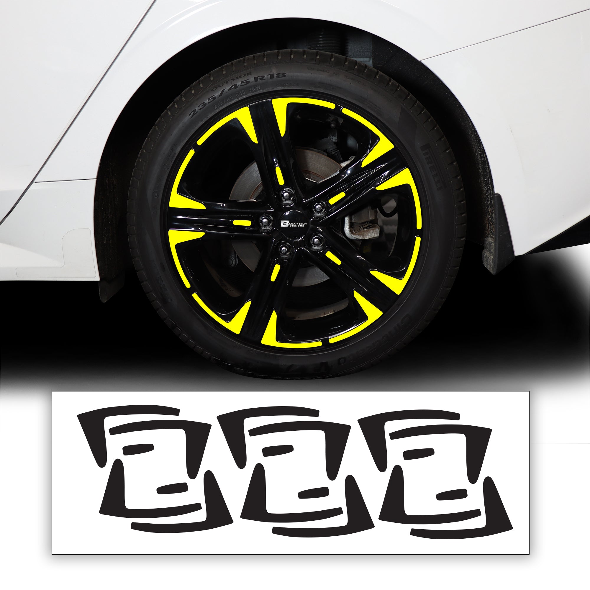 Wheel Rim Vinyl Chrome Delete Trim Blackout Decal Stickers Overlay Film Fits Kia K5 2021 - 2025 - Bogar Tech Designs
