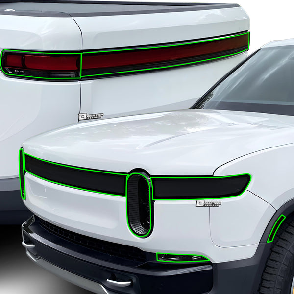 Rivian R1T 2022-2026 Dark Smoke Headlight & Taillight Tint Kit – Precut Vinyl Lens Overlays