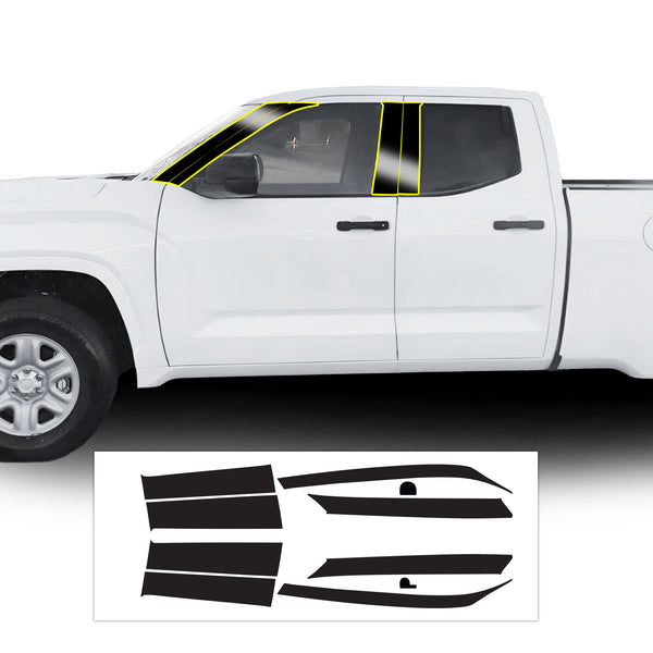 Pillar Cover Blackout Vinyl Decal Sticker Overlay Film Fits Toyota Tundra 2022-2025