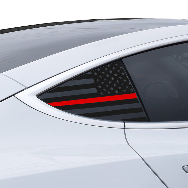 Quarter Window American Flag Vinyl Decal Stickers Fits Tesla Model 3 - Bogar Tech Designs