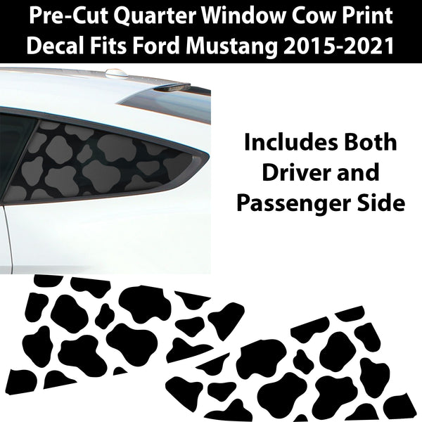 Precut Quarter Window Cow Print Vinyl Decal Sticker Fits Tesla
