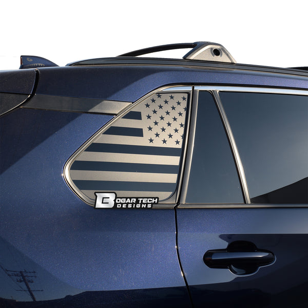 Precut American Flag Rear Side Quarter Window Decal Sticker Fits Toyota Rav4 2019 - 2025 - Bogar Tech Designs