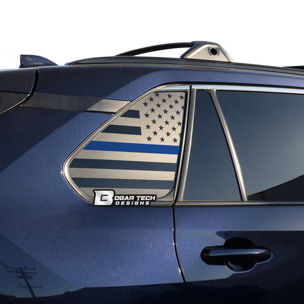 Precut American Flag Rear Side Quarter Window Decal Sticker Fits Toyota Rav4 2019 - 2025 - Bogar Tech Designs