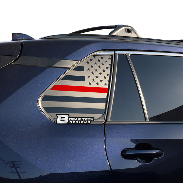 Precut American Flag Rear Side Quarter Window Decal Sticker Fits Toyota Rav4 2019 - 2025 - Bogar Tech Designs