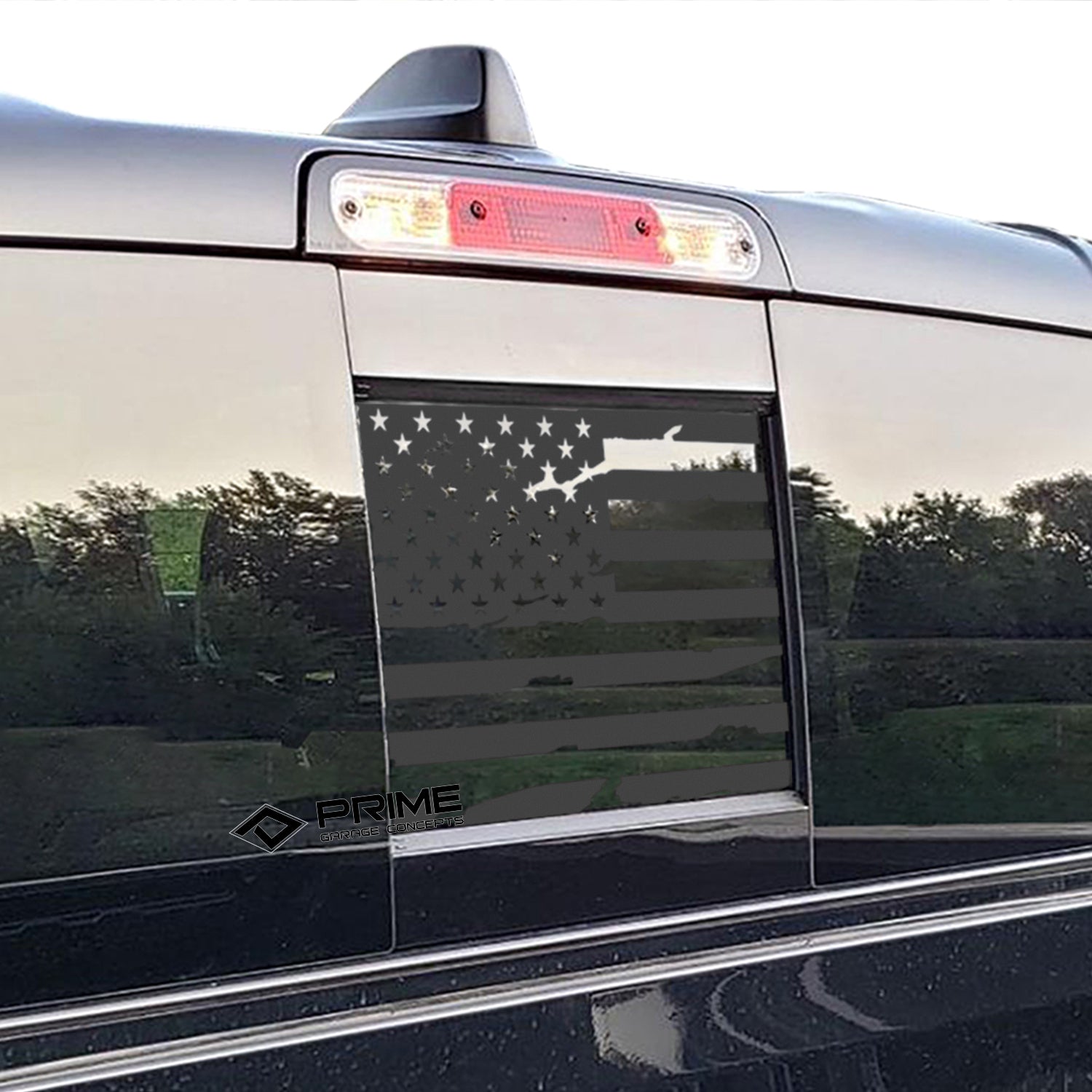 Rear Middle Window American Flag Vinyl Decal Stickers Fits Dodge Ram 2009 - 2025 - Bogar Tech Designs
