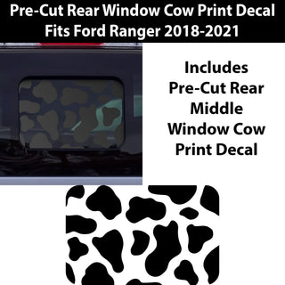 Precut Rear Middle Window Animal Cow Print Vinyl Decal Fits Ford Ranger 2018-2022 - Tint, Paint Protection, Decals & Accessories for your Vehicle online - Bogar Tech Designs