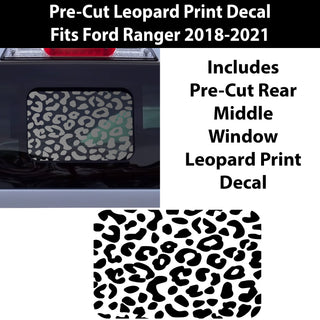 Precut Rear Middle Window Animal Leopard Print Vinyl Decal Fits Ford Ranger 2018-2022 - Tint, Paint Protection, Decals & Accessories for your Vehicle online - Bogar Tech Designs