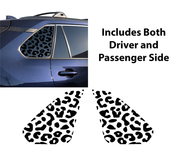 Precut Leopard Cheetah Rear Side Quarter Window Fuel Door Decal Stickers Fits Toyota Rav4 2019 - 2025 - Bogar Tech Designs