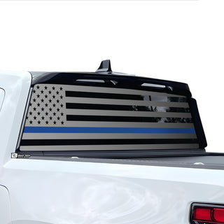 Buy thin-blue-line American Flag Rear Window Windshield Vinyl Decal Stickers Fits Rivian R1T