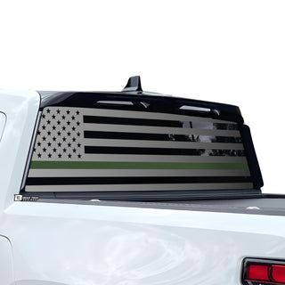 Buy thin-green-line American Flag Rear Window Windshield Vinyl Decal Stickers Fits Rivian R1T