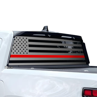 Buy thin-red-line American Flag Rear Window Windshield Vinyl Decal Stickers Fits Rivian R1T