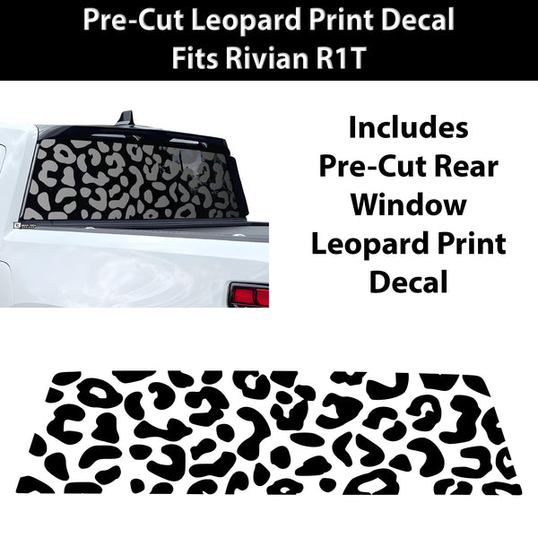 Animal Leopard Rear Window Windshield Vinyl Decal Stickers Fits Rivian R1T