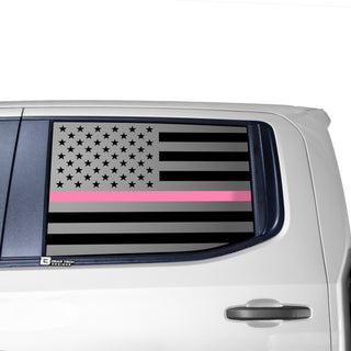 Buy thin-pink-line American Flag Side Window Vinyl Decal Stickers Fits Chevy Silverado GMC Sierra 2019 - 2023