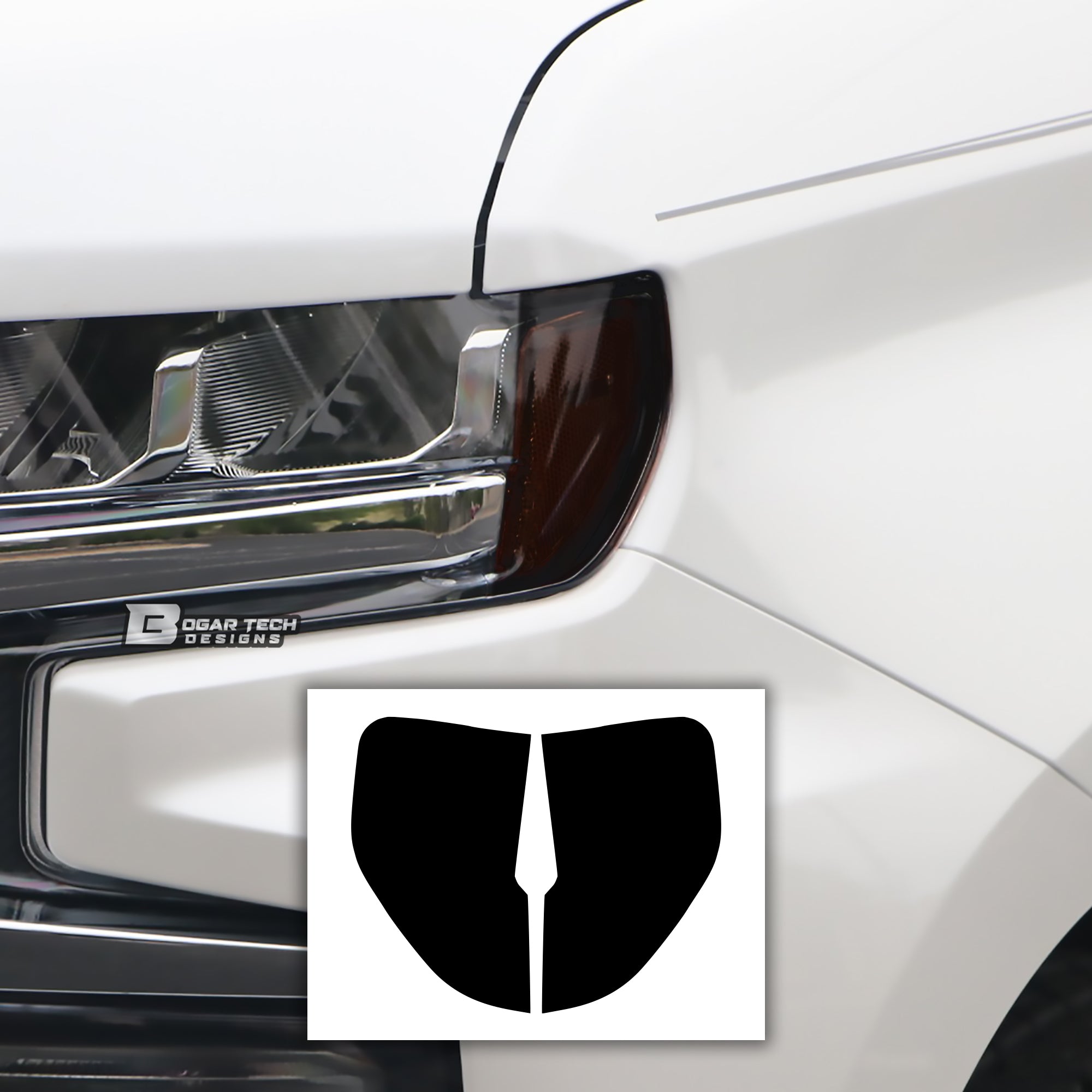 Headlight Amber Delete Overlay Tint Sticker Fits Chevy Silverado 1500 2019+ - Bogar Tech Designs
