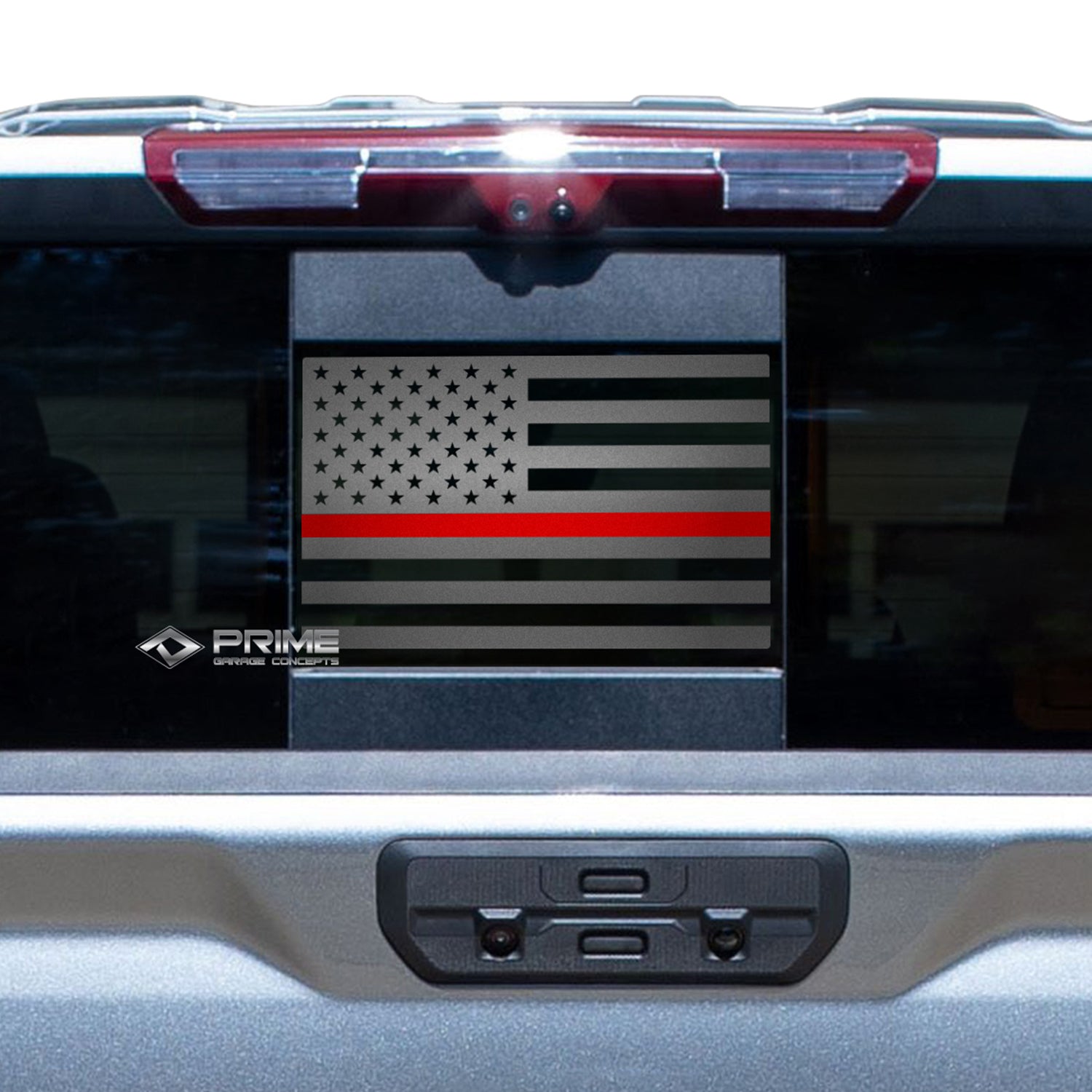 Rear Back Middle Window American Flag Vinyl Decal Stickers Fits Chevy Silverado and GMC Sierra 2019 - 2025 - Bogar Tech Designs