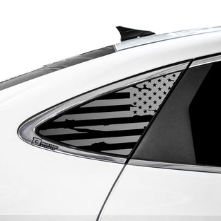 Buy distressed-black Quarter Window American Flag Vinyl Decal Stickers Fits Hyundai Sonata 2020 2021 2022 2023