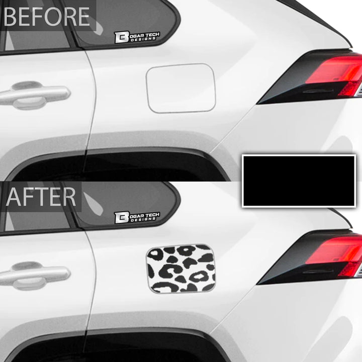 Precut Leopard Cheetah Rear Side Quarter Window Fuel Door Decal Stickers Fits Toyota Rav4 2019 - 2025 - Bogar Tech Designs