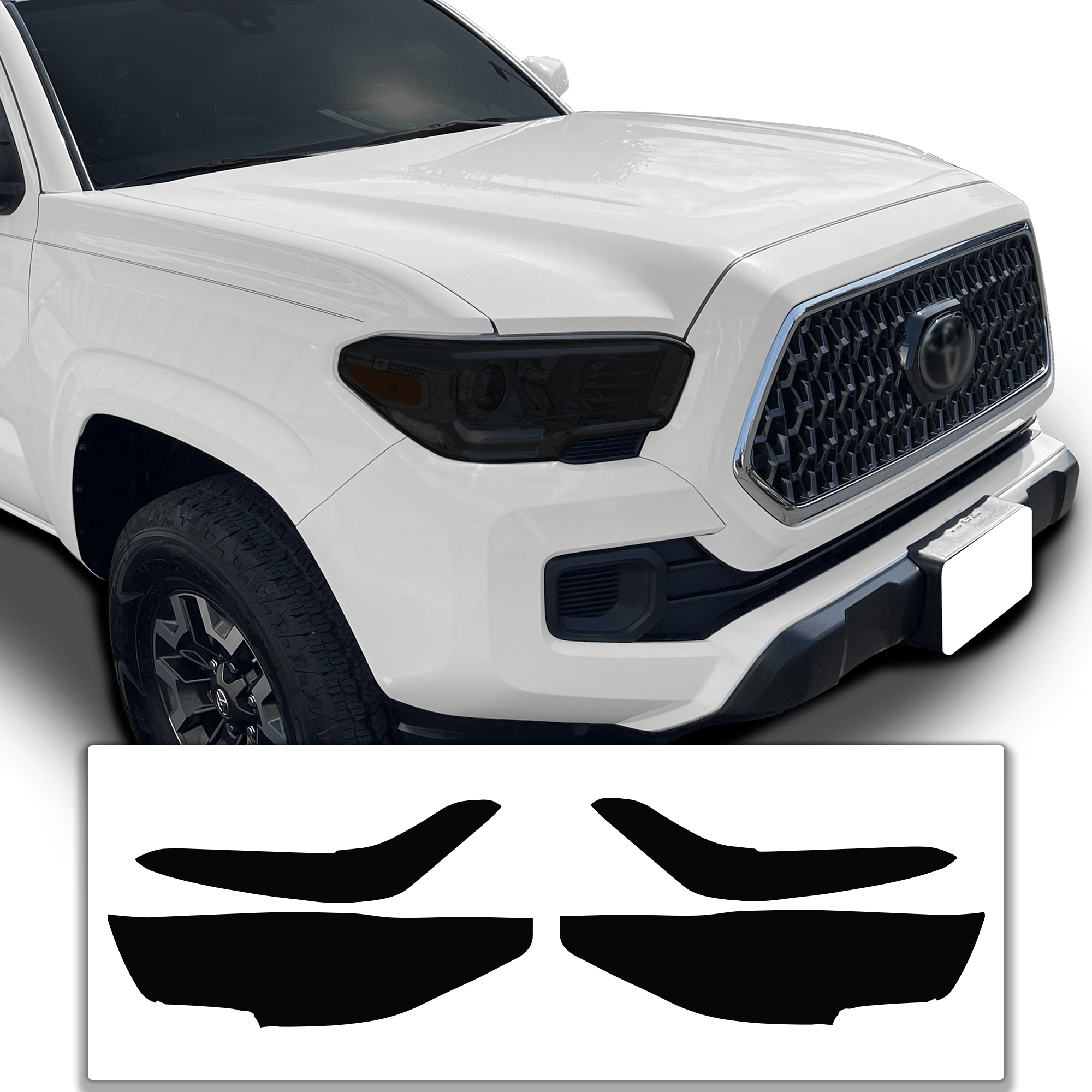 Full Tint Kit Precut Smoked Vinyl Tint Kit Film Overlay Cover Fits Toyota Tacoma 2016 - 2023 - Bogar Tech Designs