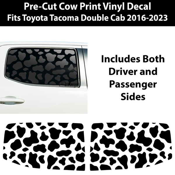 Precut Rear Middle Window and Side Window Leopard and Cow Print Vinyl Decal Fits Toyota Tacoma 2016-2022 - Tint, Paint Protection, Decals & Accessories for your Vehicle online - Bogar Tech De