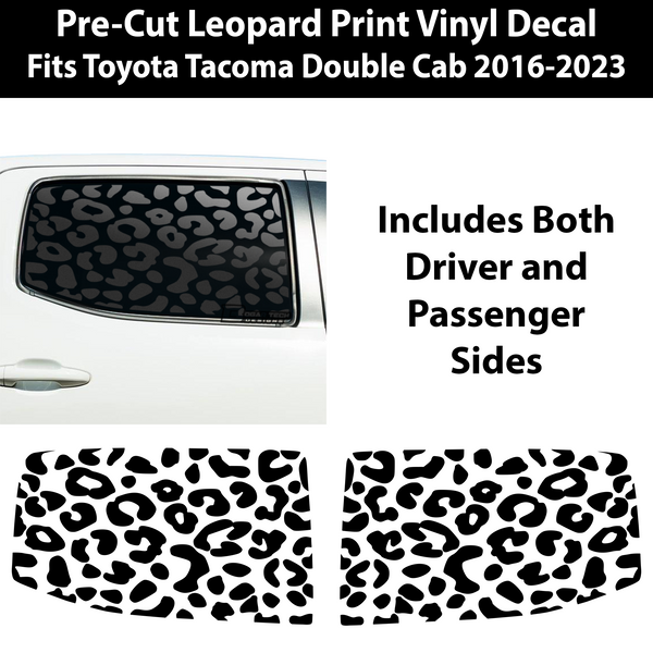 Precut Rear Middle Window and Side Window Leopard and Cow Print Vinyl Decal Fits Toyota Tacoma 2016-2022 - Tint, Paint Protection, Decals & Accessories for your Vehicle online - Bogar Tech De