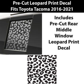 Precut Rear Middle Window and Side Window Leopard and Cow Print Vinyl Decal Fits Toyota Tacoma 2016-2022 - Tint, Paint Protection, Decals & Accessories for your Vehicle online - Bogar Tech De