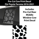 Precut Rear Middle Window and Side Window Leopard and Cow Print Vinyl Decal Fits Toyota Tacoma 2016-2022 - Tint, Paint Protection, Decals & Accessories for your Vehicle online - Bogar Tech De