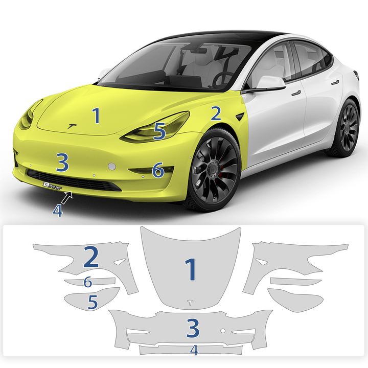 Precut Paint Protection Film Clear Bra PPF Decal Film Kit Cover Fits Tesla Model 3 2017 2018 2019 2020 2021 2022 2023 - Bogar Tech Designs