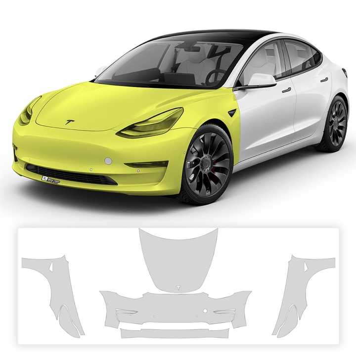 Precut Paint Protection Film Clear Bra PPF Decal Film Kit Cover Fits Tesla Model 3 2017 2018 2019 2020 2021 2022 2023 - Bogar Tech Designs