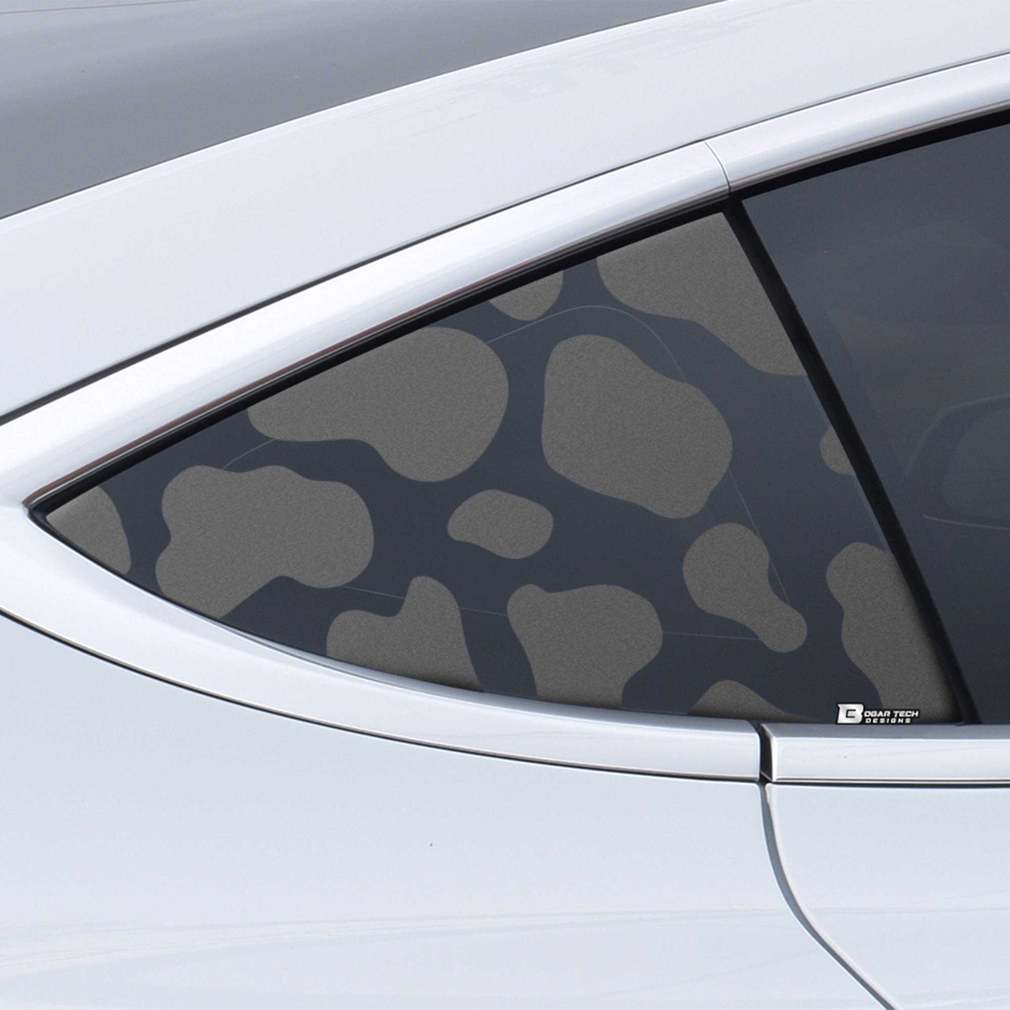 Precut Quarter Window Cow Print Vinyl Decal Sticker Fits Tesla Model 3 - Bogar Tech Designs