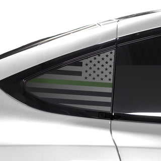 Buy thin-green-line Quarter Window American Flag Vinyl Decal Stickers Fits Tesla Model X