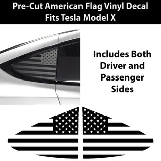 Quarter Window American Flag Vinyl Decal Stickers Fits Tesla Model X
