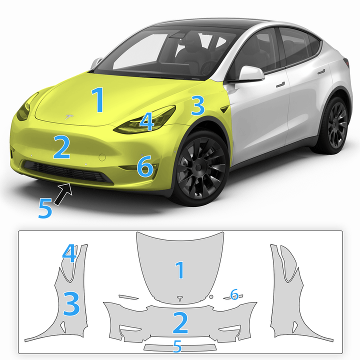 Fits Tesla Model Y 2020 - 2024 Precut Paint Protection Film Clear Bra PPF Decal Film Kit Cover - Bogar Tech Designs