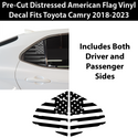 American Flag Rear Side Quarter Window Precut Decals Fits Toyota Camry 2018-2023 - Tint, Paint Protection, Decals & Accessories for your Vehicle online - Bogar Tech Designs