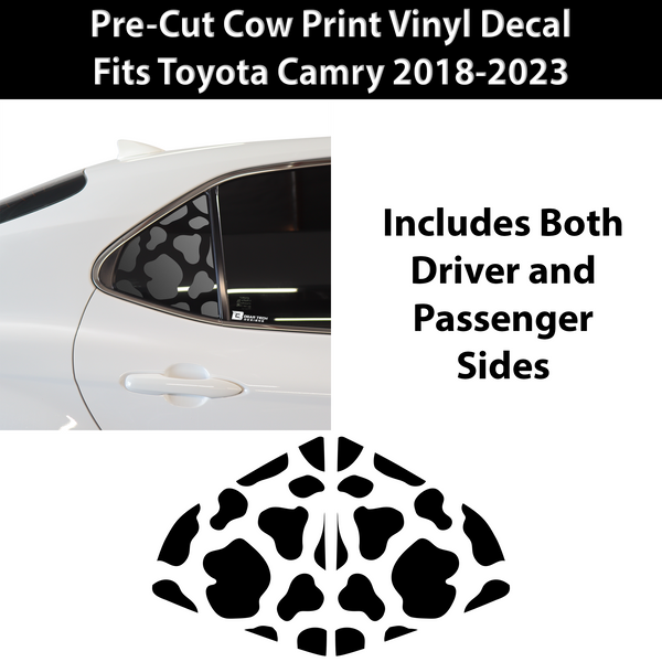 Cow and Leopard Print Animal Decal Rear Side Quarter Window Precut Fits Toyota Camry 2018-2023 - Tint, Paint Protection, Decals & Accessories for your Vehicle online - Bogar Tech Designs