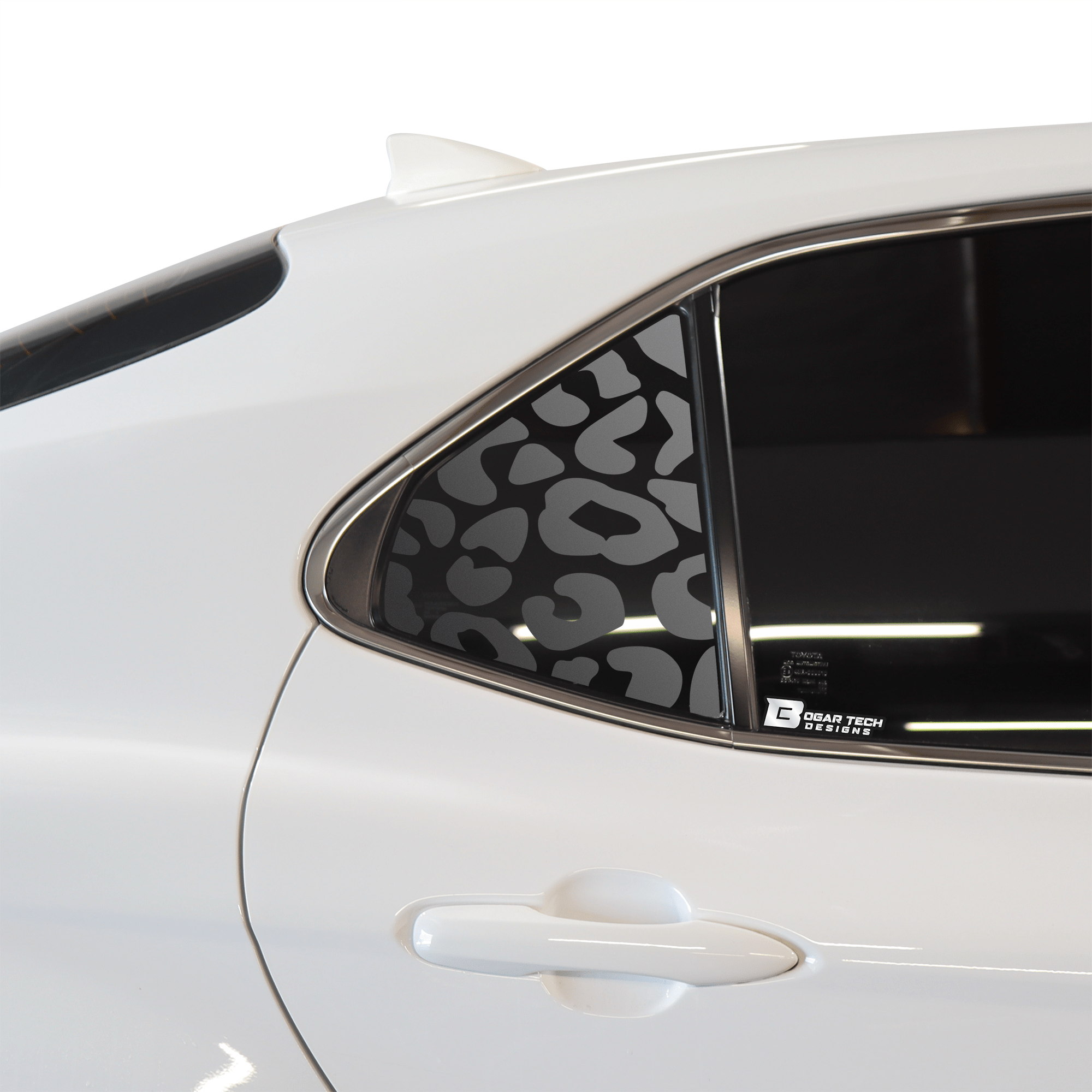 Cow Leopard Print Animal Decal Rear Side Quarter Window Precut Fits Toyota Camry 2018 - 2023 - Bogar Tech Designs