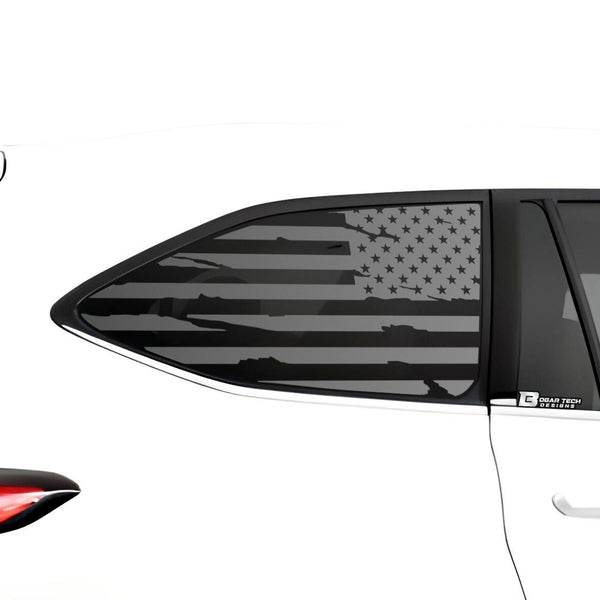 American Flag Quarter Window Vinyl Decal Stickers Fits Toyota Highlander 2020-2024