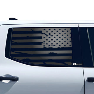 Buy distressed-black American Flag Rear Side Window Vinyl Decal Stickers Fits Toyota Tundra 2022 2023 2024